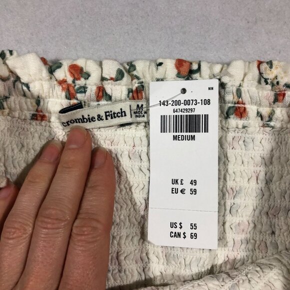 Abercrombie & Fitch Skirt Womens Medium Fruit Floral Print Mini Casual NEW $55 - Picture 8 of 10